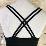 Sports bra mesh insert double crisscross back stretchy Size Small Black Photo 11