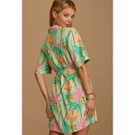 Lulus Totally Tropical Light Green Floral Print Button-Up Shirt Dress Small Photo 1
