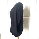 Nic+Zoe  black ruched long sleeved V neck top Photo 1