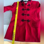 Vintage International Scene Red Wool Blazer Jacket Black Velvet Collar Cording S Photo 10