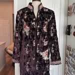 Boston Proper Heavily embroidered velvet long jacket Photo 8