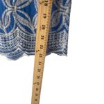 Solitaire Solitare Women's Size Medium Blue Thread‎ Embroidered Floral Vacation Top Photo 7