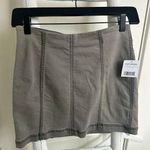 Free People NWT Skirt Women Modern Femme Cadet Grey Denim Mini Stretch Zip SZ 4 Photo 0