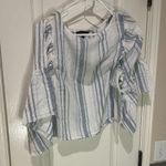 Romeo + Juliet Couture Blue and White Striped Blouse Photo 0