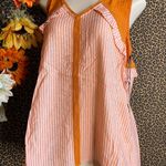 Doe & Rae ✅3/$30✅NWT  Burnt Coral Striped Sleeveless Ruffle Boho Tank Top SMALL Photo 1