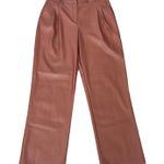 NEW House of Harlow 1960 Brown Vegan Leather Wide Leg High Rise Trouser Pants 10 Photo 0