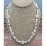 None Cute White Seed Pearl & Beaded Single Strand Necklace Toggle Clasp Classic 21" Photo 5