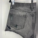 BLANK NYC  Black Distressed Cut Off‎ Button Fly Denim Shorts Photo 5