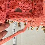 Soft Surroundings  Women's Beaded Crochet Knit Crop Cardigan‎ Pink Size Medium Photo 9
