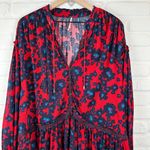 Free People Merlot Combo Love Letter Red & Blue Floral Size Small Photo 3