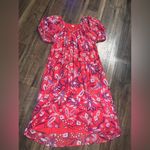 Sundry Nwot red  Floral Puff Sleeve Dress classic cotton spring formal boho $198 Photo 6
