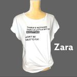 ZARA  white T-shirt with black fun sayings on front! Photo 4