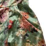 Adelyn Rae Velvet Floral Romper Women's Small Plunge‎ Front  Long Sleeve Green Photo 4