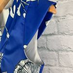 La Peteau Floral Ruffle Bow Cutout Midi Dress 6 Blue Photo 8