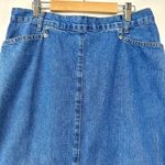 CROSSROADS 90s Vintage Blue Denim Midi Skirt Pockets Slit Women 12 Retro Western Photo 1