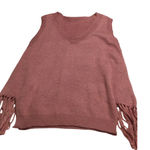 SheIn  Rose Pink V Neck Sleeveless Fringe Knit Sweater Vest Women's XL Photo 0