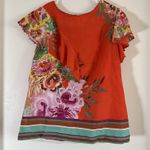 Rene Derby Collection S Beaded Embroidered Top Cotton Red Photo 0