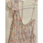 One Shoulder Top Star Print Ruffle Sleeveless White Red Blue Size M Size M Photo 1