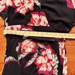 Luxology  Maxi Dress Black Floral Short Sleeve, Lined Size 6 Boho Whimsigoth Photo 6