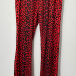 SheIn Red Leopard High waisted Flair Pants Size Small Photo 0