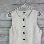 J Crew Factory Button Front Vest Linen Blend White Size 4 Photo 2