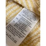 Madewell  Yellow White Striped Short Sleeve Crinkle Polo Shirt Crop Tee Top Sz S Photo 3