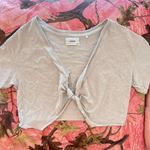 Joah Brown twist tee cream beige cotton tshirt Photo 0