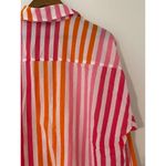 Beach Riot  Alexa Top Button Down Stripes Pink Orange White Cover Up Sunset NWOT Photo 15