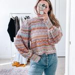 Cecelia Prado Anthropologie Knit Pastel Striped Balloon Sleeve Sweater Photo 3