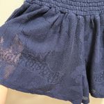 Aerie  navy blue crochet pull on flowy shorts beach swim coverup vacation small Photo 2