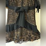 For Love & Lemons  Black Lace Bow Ruffle Mini Dress Size Small Photo 5