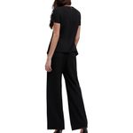 DKNY  Black Zipper Trim Asymmetric Blouse Top Photo 1