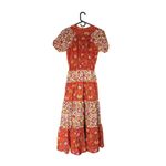 dRA by anthropologie Floral Print tiered Midi Dress Bohemian Cottagecore XS NWT Red Photo 2