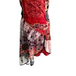 SAVE THE QUEEN! Asymmetrical Denim Red Logo Dress Size US 4 Photo 9