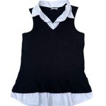 Jou Jou Black White Collared Buisness Formal Tank Top Photo 0