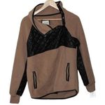 Abercrombie & Fitch Womens Brown Black Fleece Sweatshirt Teddy Jacket Size M Photo 0