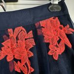 Maeve Navy Coral Floral Appliqué Circle Skirt size 0 Photo 3