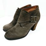 Lucky Brand  Mickie Grey Suede Heeled Buckle Booties Photo 0