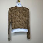 American Eagle  Plush Leopard Print Cropped Cardigan Sweater Women's Small Photo 2