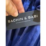 Sachin & Babi French Blue Kayla Halter Gown Size 18 Bow Belted Maxi Photo 8