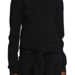 WAYF NWT  Milo Black Tie Front Sweater Photo 0
