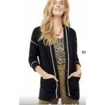 CAbi  Knit Comfort‎ Cardigan Sweater Small Style 5633 Black Preppy Varsity Y2K Photo 2