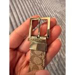 Coach  women’s 35.5” long signature C’s leather canvas silver tone belt Photo 8