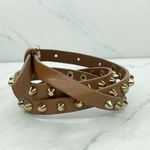 Brown Studded Faux Leather Belt Medium (M) ✨ Photo 1
