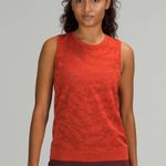 Lululemon Swiftly Breathe Muscle Tank Dot Scape Aztec Brick Red Womens 6 Photo 5