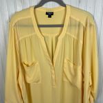Torrid Harper 3/4 Sleeve Pullover Blouse Sundress Yellow Women's Plus Size 4X Photo 3