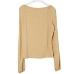 Y2k Vintage Xhiliration Tan Long Sleeve Floral Embroidered Blouse Medium Brown Photo 1