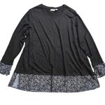 Avenue Plus Size 20 2X Black Floral 2fer Shirt Top Career Work Wear Photo 0