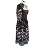 Anthropologie  Dasha Smocked Floral Boho Midi Dress Black Size Small NWT Photo 5
