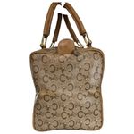 CELINE Vintage Macadam Canvas Boston Bag Brown Leather Trim Made In Italy Photo 11